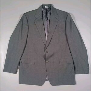 Polo‎ Ralph Lauren Blazer Mens 43R Gray Solid 100% Wool 2 Button Jacket